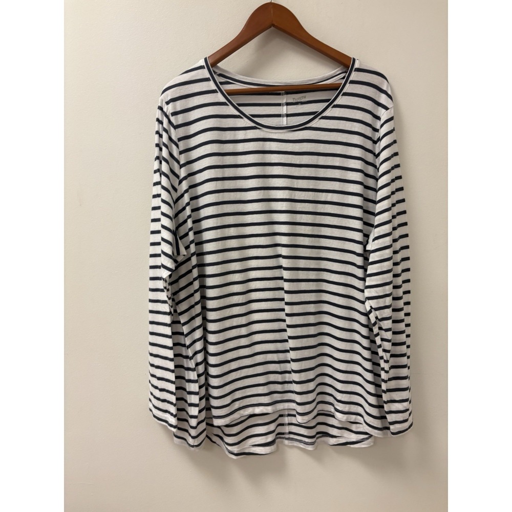 Duluth Trading Lightweight Long Sleeve T-Shirt 100% Cotton Striped Women's 3X